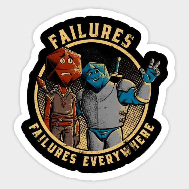 RPG - Failures Everywhere Sticker by The Inked Smith